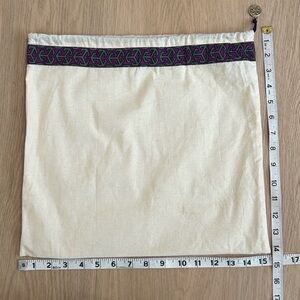 Tory Burch Cream Pouch with Purple Trim